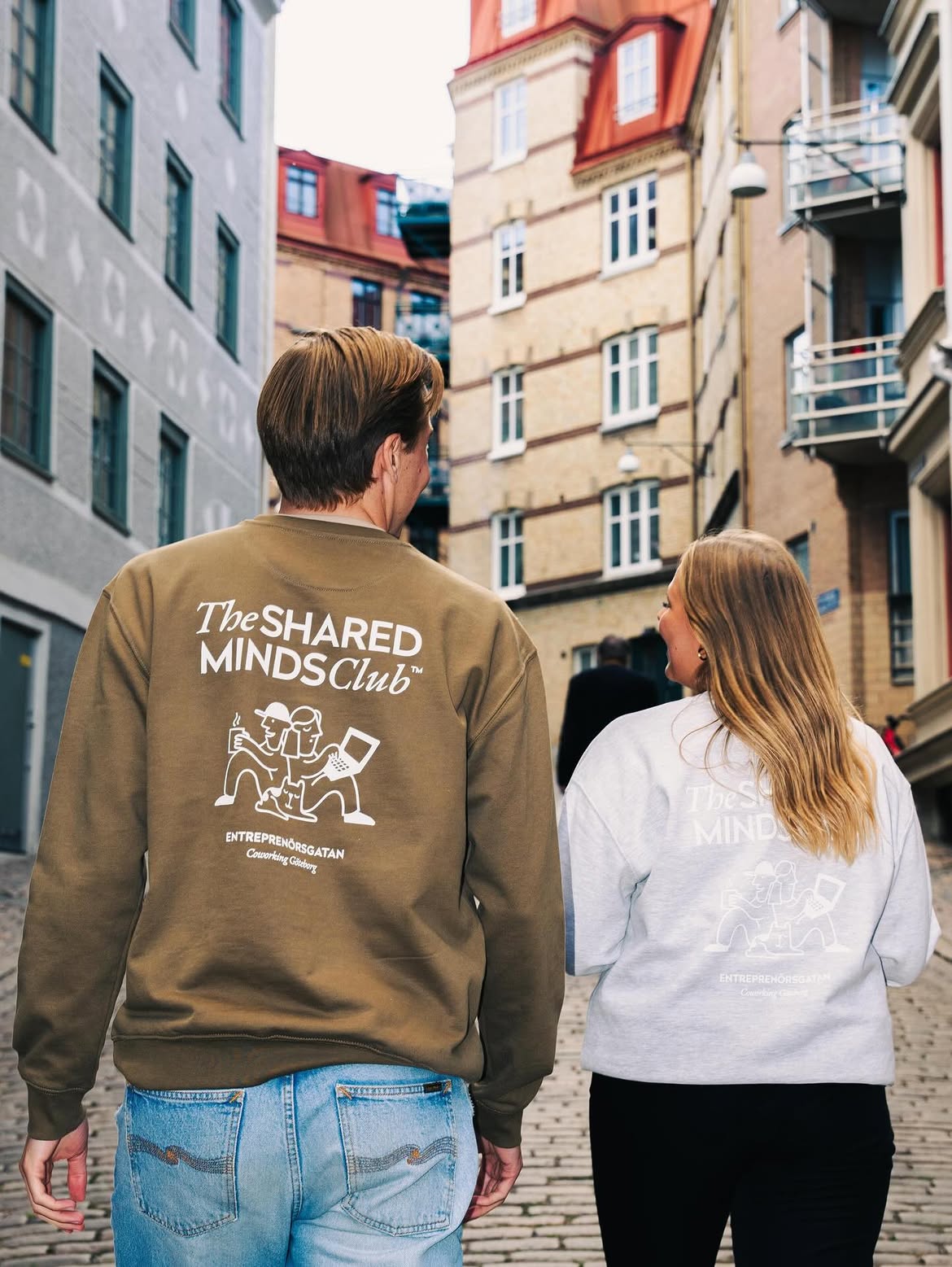 Shared Minds Club merch on the streets of Gothenburg