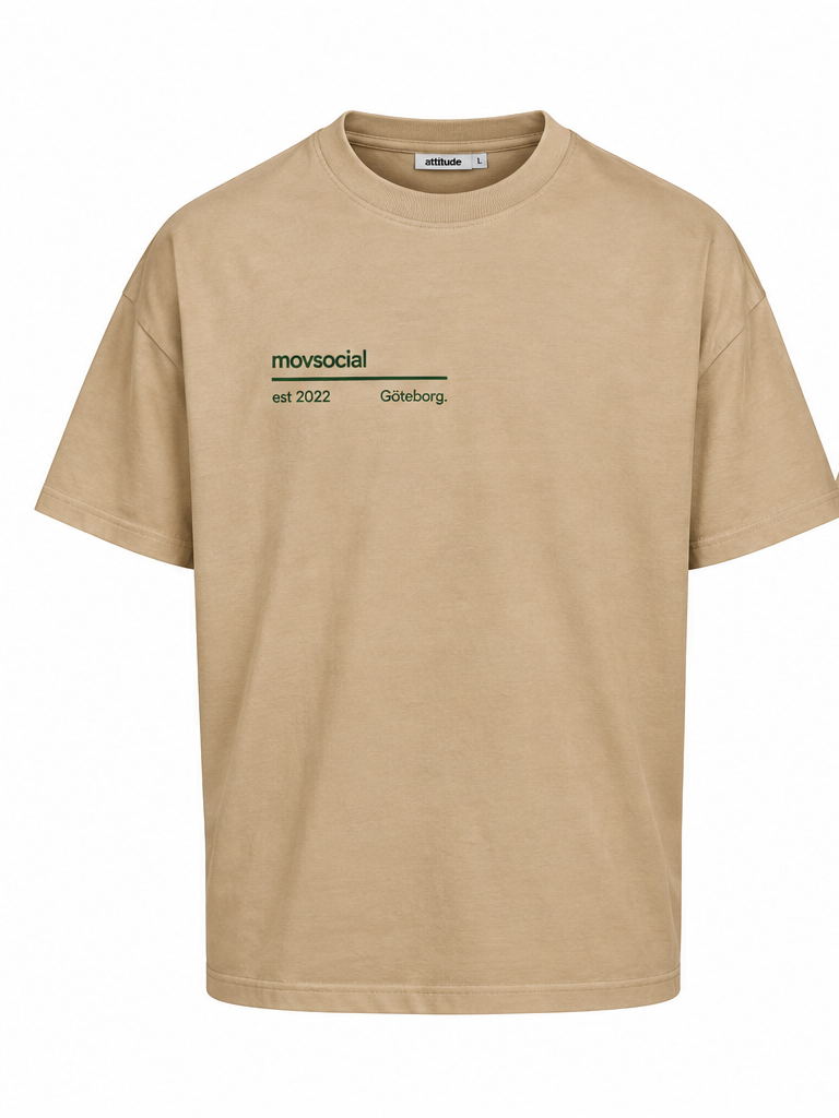 front of Oversize Tee in Sand