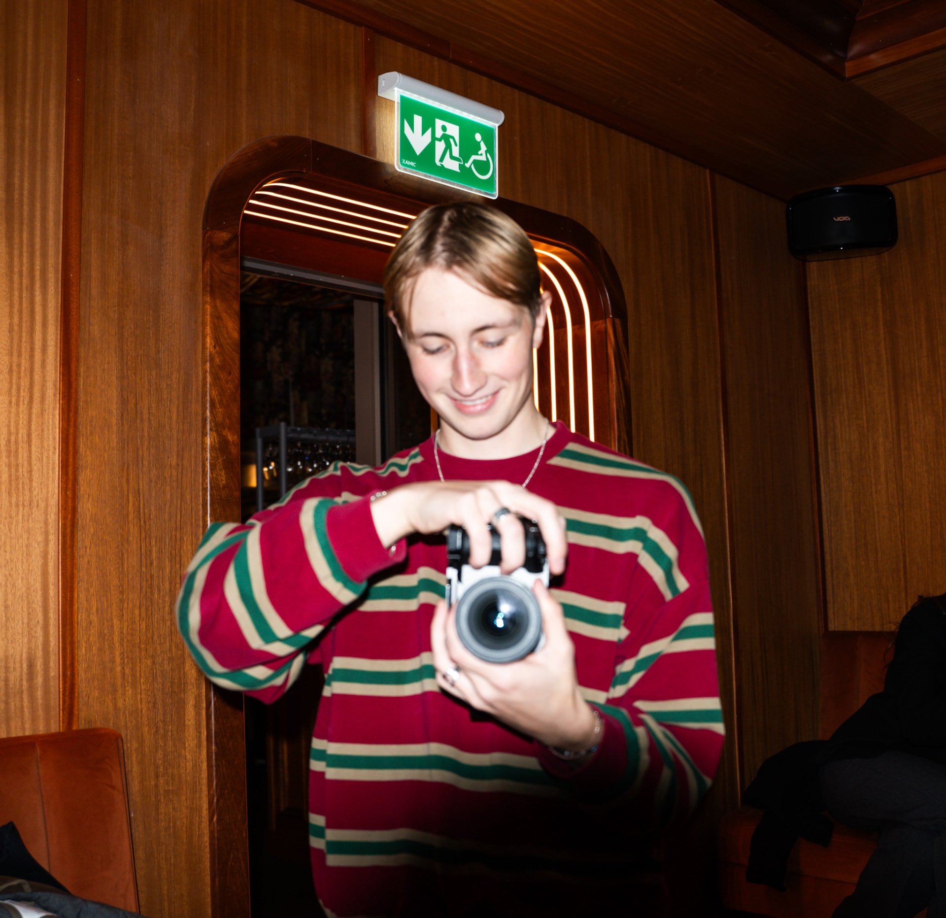 Mattias filming at Collage
